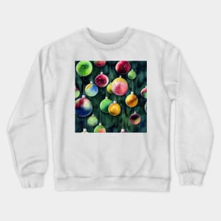 Christmas Ornament Balls Watercolor Design Crewneck Sweatshirt